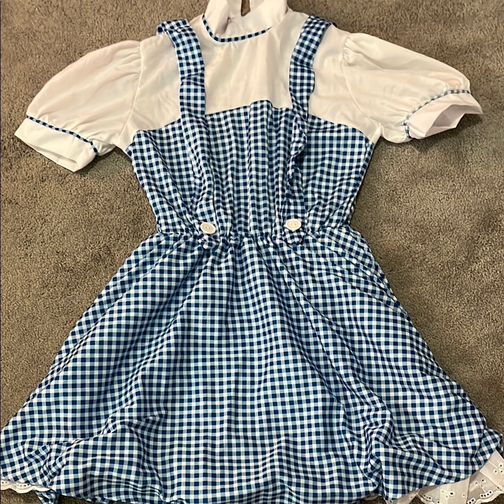 Blue Gingham Pinafore Dress